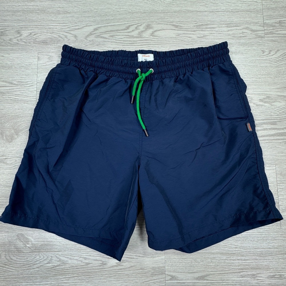 SWIMS Men's Swim Trunks Navy Blue XXL Recycled Mesh Lined Drawstring Shorts